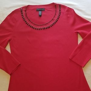 Festive beaded knit top